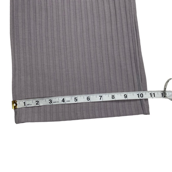 Puma Ribbed Wide Leg Slit Cropped Pants M Lilac Gray - Picture 14 of 14